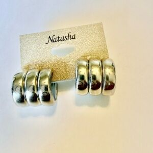 Natasha Silver Tone Hoop Earrings